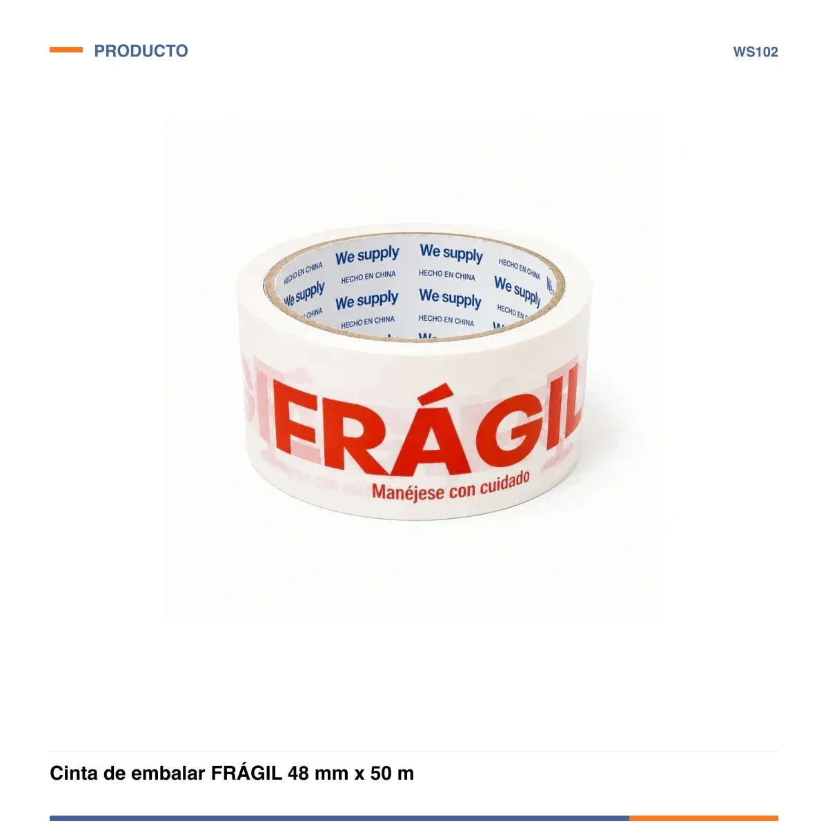 Cinta de embalar FRÁGIL 48 mm x 50 m