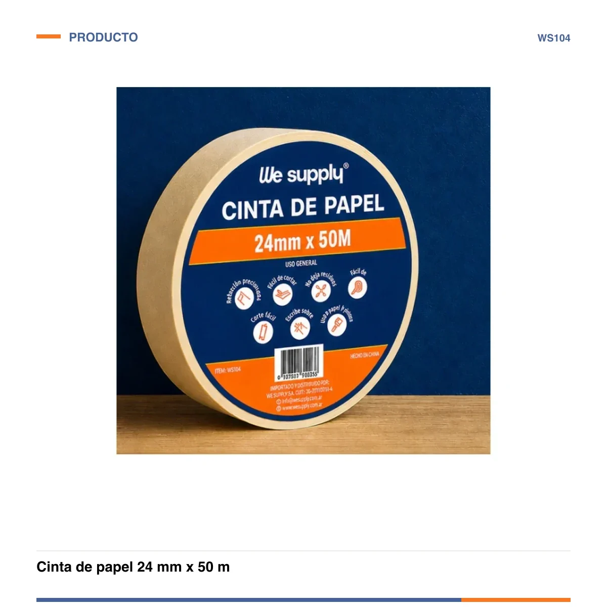 Cinta de papel 24 mm x 50 m