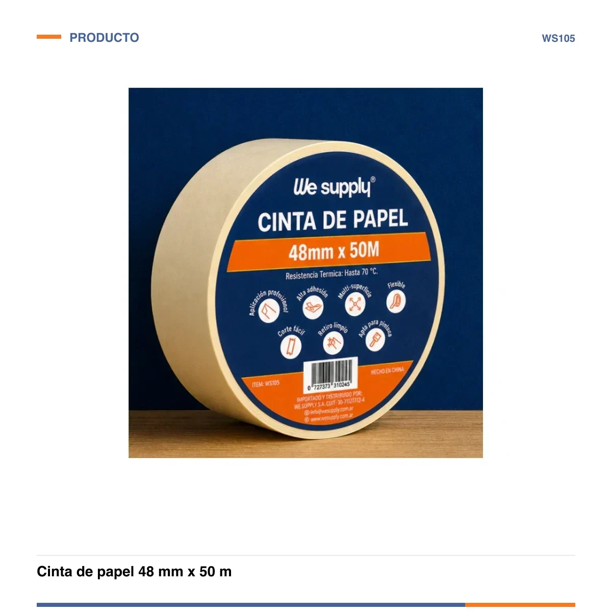 Cinta de papel 48 mm x 50 m