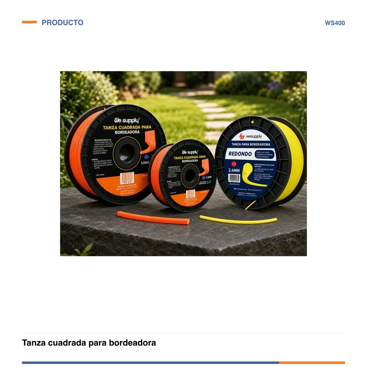 Tanza cuadrada para bordeadora