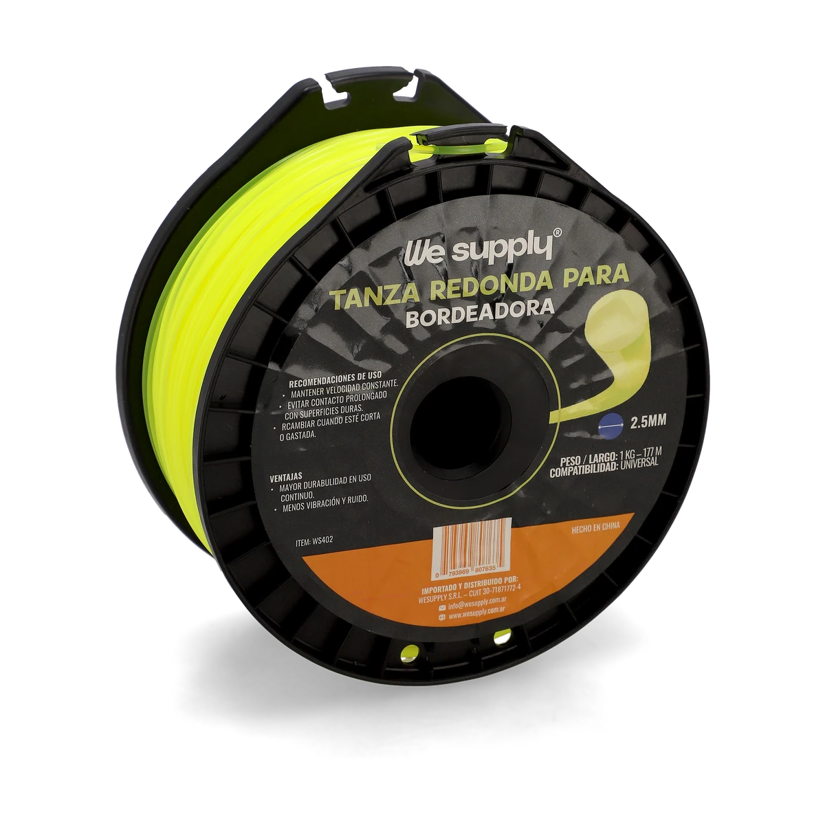 Tanza redonda para bordeadora 2,5 mm x 177 m