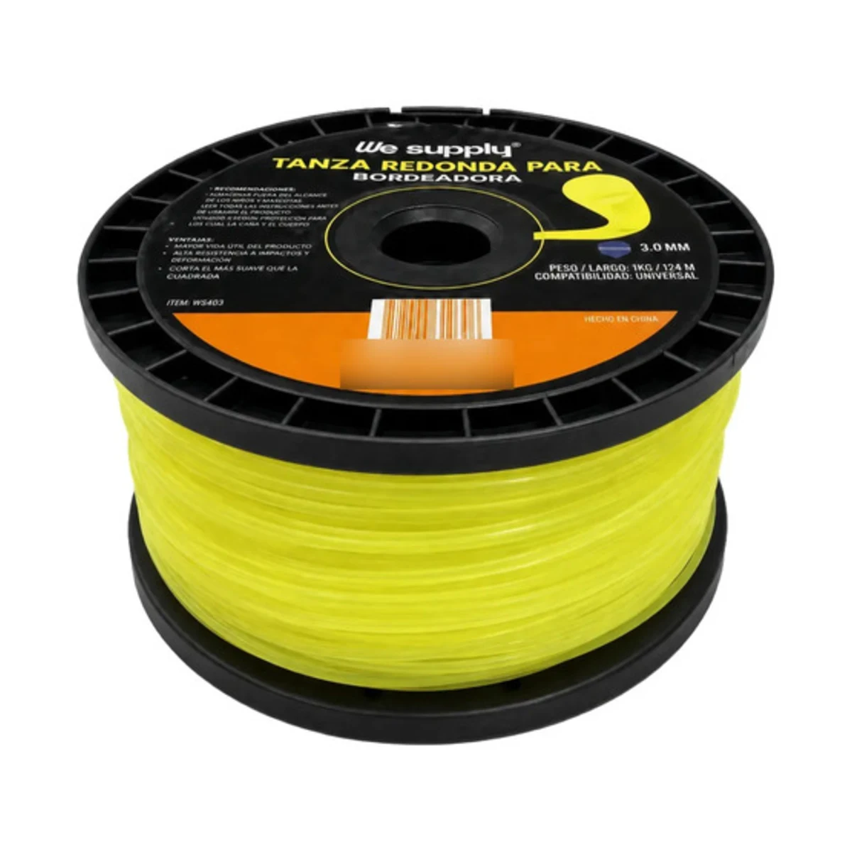 Tanza redonda para bordeadora 3,0 mm x 124 m