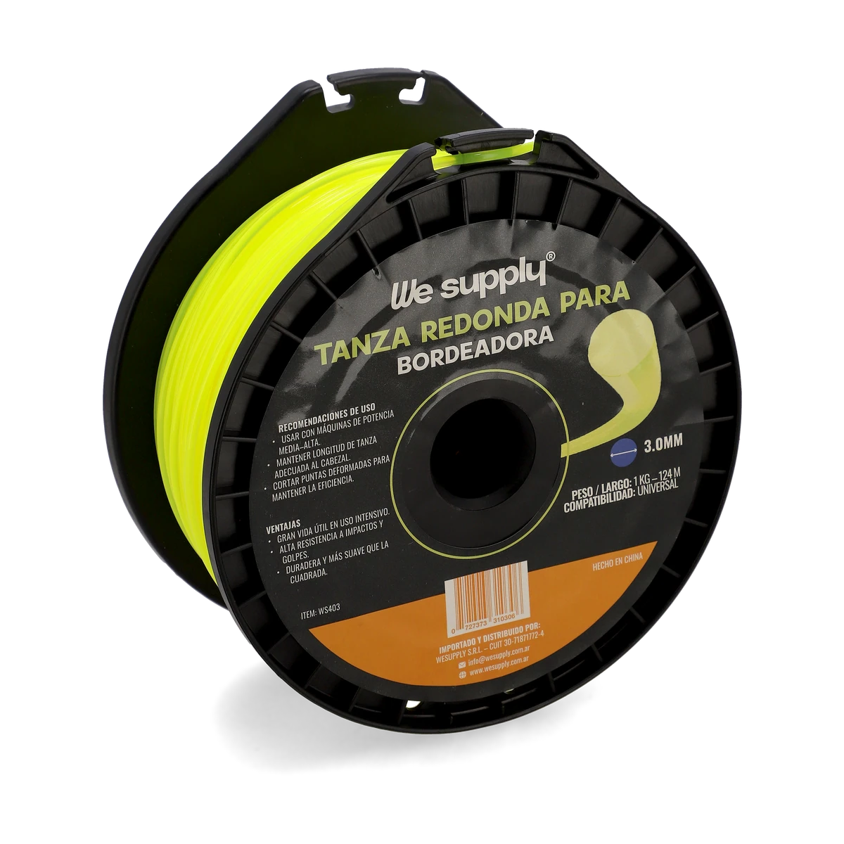 Tanza redonda para bordeadora 3,0 mm x 124 m