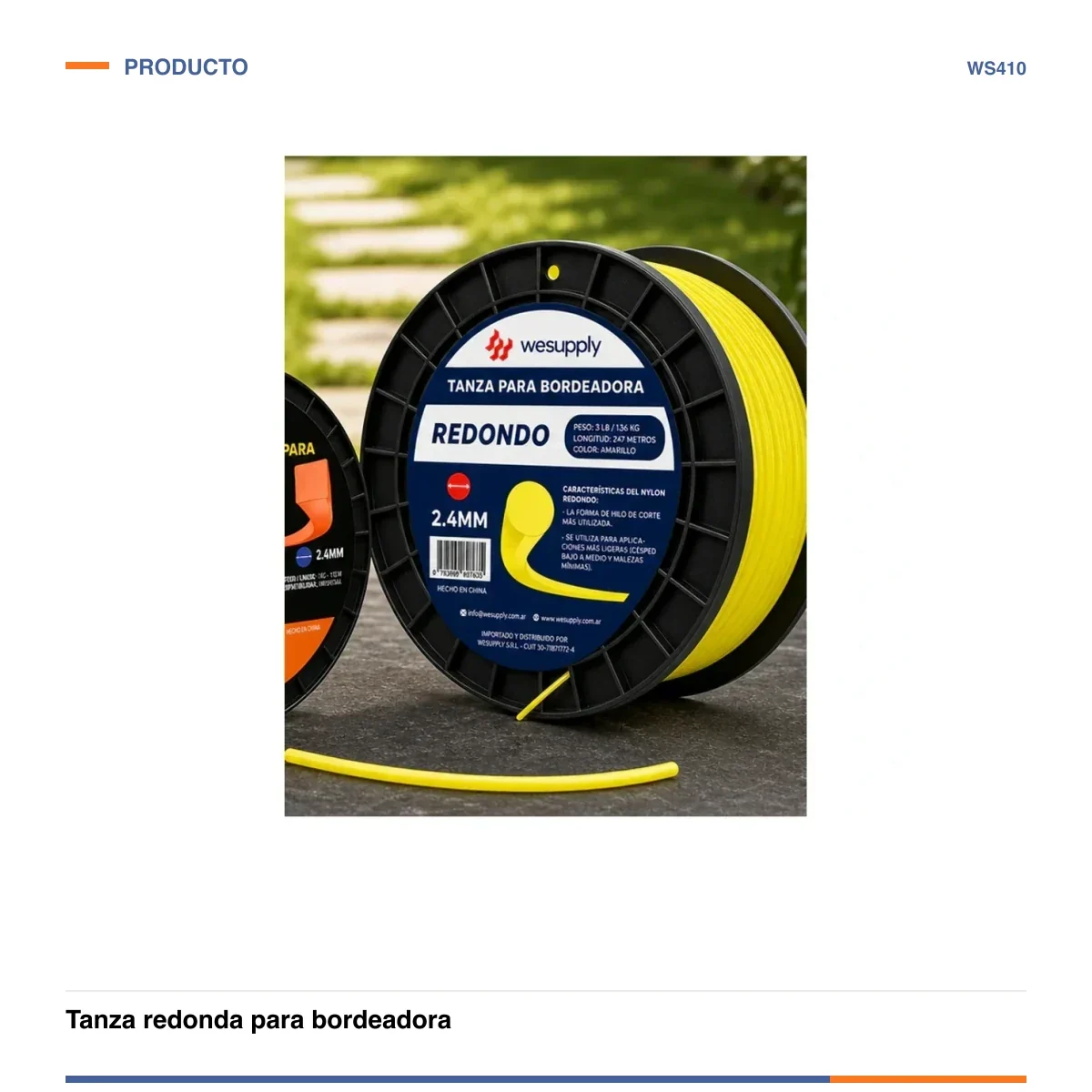 Tanza redonda para bordeadora