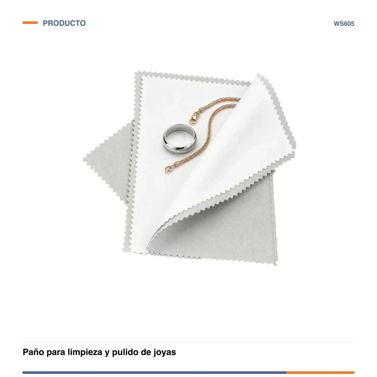 Paño para limpieza y pulido de joyas
